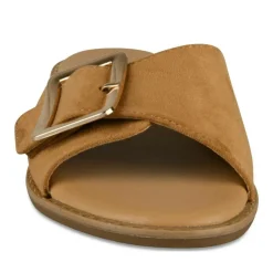 Mules MARRON Femme Motif Uni A Enfiler