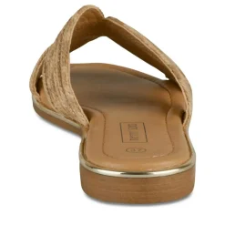 Mules MARRON Femme Motif Tressé A Enfiler