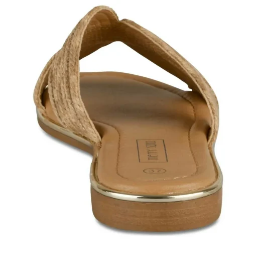 Mules MARRON Femme Motif Tressé A Enfiler
