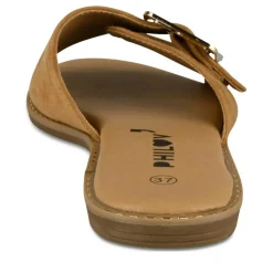 Mules MARRON Femme Motif Uni A Enfiler