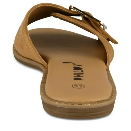 Mules MARRON Femme Motif Uni A Enfiler