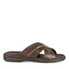 Mules MARRON Homme CUIR Motif Uni A Enfiler