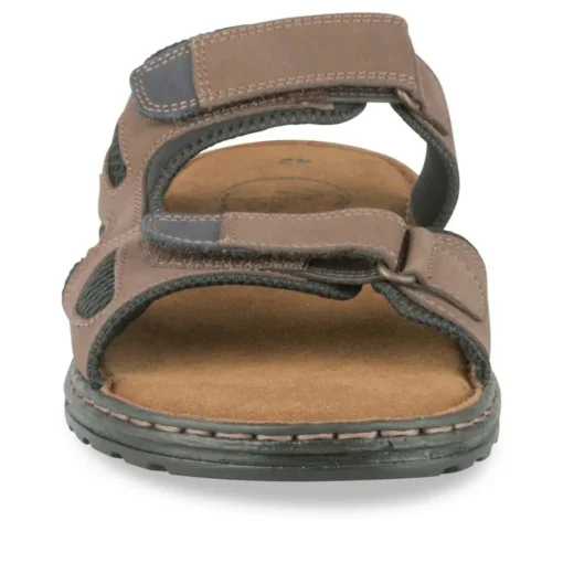 Mules MARRON Homme CUIR Motif Uni A Enfiler