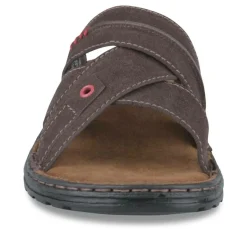 Mules MARRON Homme CUIR Motif Uni A Enfiler