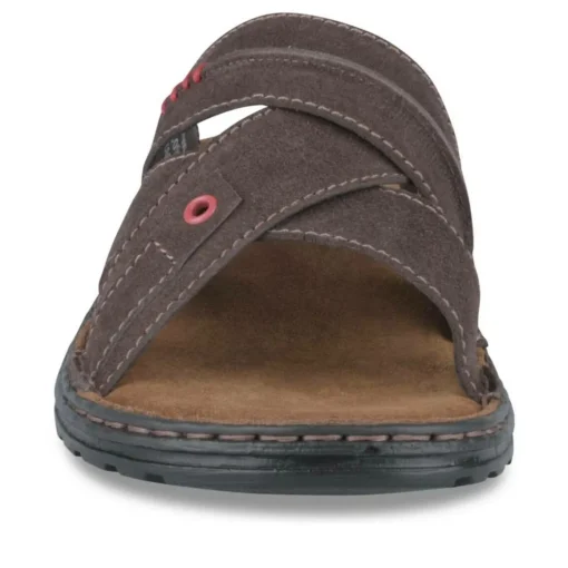 Mules MARRON Homme CUIR Motif Uni A Enfiler