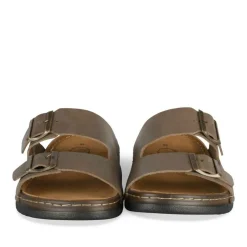 Mules MARRON Homme CUIR Motif Uni A Enfiler