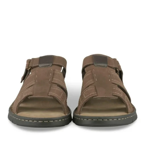 Mules MARRON Homme CUIR Motif Uni A Enfiler