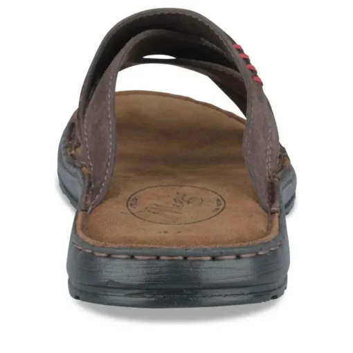 Mules MARRON Homme CUIR Motif Uni A Enfiler