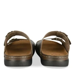 Mules MARRON Homme CUIR Motif Uni A Enfiler