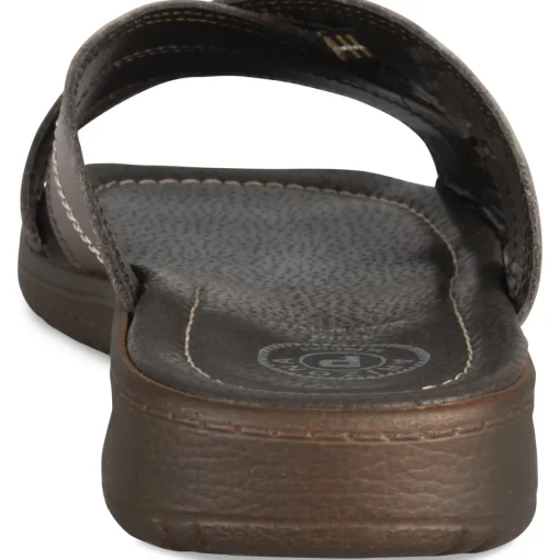 Mules MARRON Homme CUIR Motif Uni A Enfiler