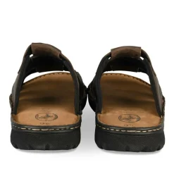 Mules MARRON Homme CUIR Motif Uni A Enfiler
