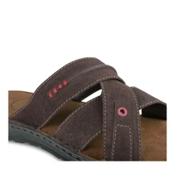 Mules MARRON Homme CUIR Motif Uni A Enfiler