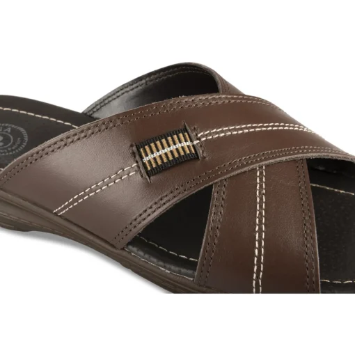 Mules MARRON Homme CUIR Motif Uni A Enfiler