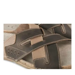 Mules MARRON Homme CUIR Motif Uni A Enfiler