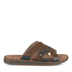 Mules MARRON Homme Motif Uni A Enfiler