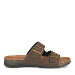 Mules MARRON Homme Motif Uni A Enfiler