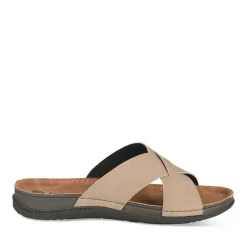 Mules MARRON Homme Motif Uni A Enfiler