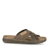 Mules MARRON Homme Motif Uni A Enfiler