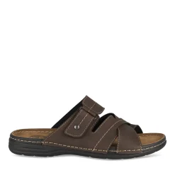 Mules MARRON Homme Motif Uni A Enfiler