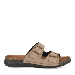 Mules MARRON Homme Motif Uni A Enfiler