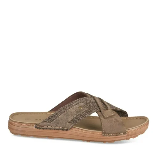 Mules MARRON Homme Motif Uni A Enfiler