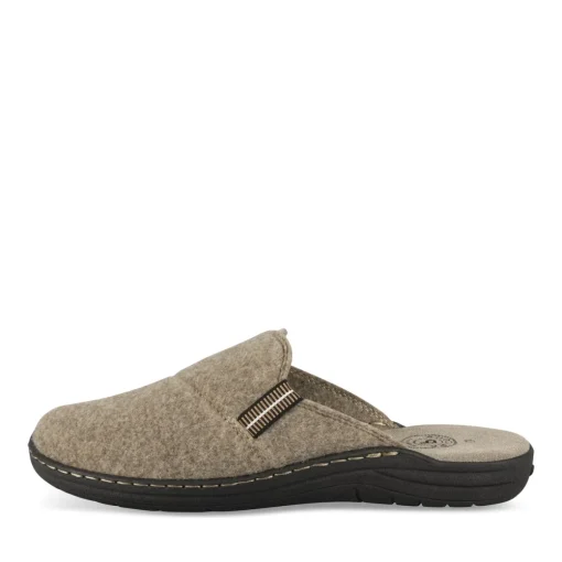 Mules MARRON Homme Motif Uni A Enfiler