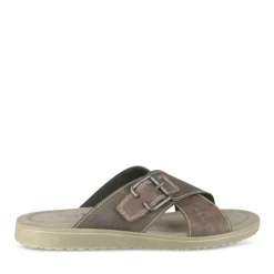 Mules MARRON Homme Motif Uni A Enfiler