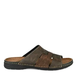 Mules MARRON Homme Motif Uni A Enfiler