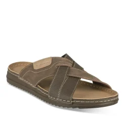Mules MARRON Homme Motif Uni A Enfiler