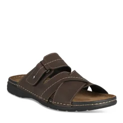 Mules MARRON Homme Motif Uni A Enfiler