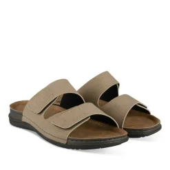 Mules MARRON Homme Motif Uni A Enfiler