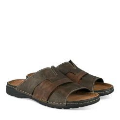 Mules MARRON Homme Motif Uni A Enfiler