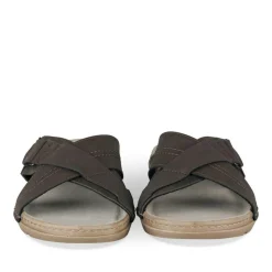 Mules MARRON Homme Motif Uni A Enfiler