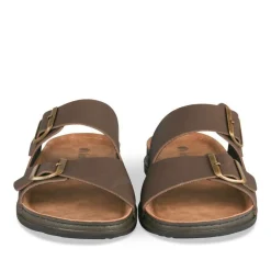 Mules MARRON Homme Motif Uni A Enfiler