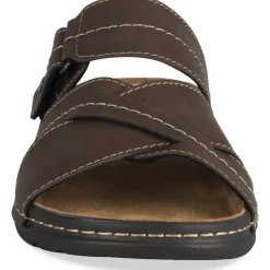 Mules MARRON Homme Motif Uni A Enfiler