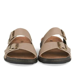 Mules MARRON Homme Motif Uni A Enfiler