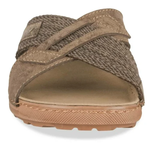 Mules MARRON Homme Motif Uni A Enfiler