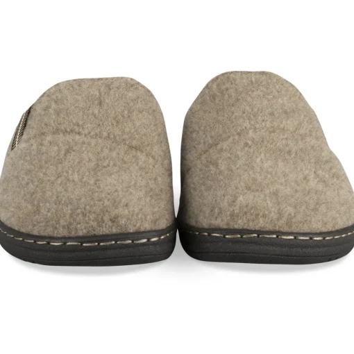 Mules MARRON Homme Motif Uni A Enfiler