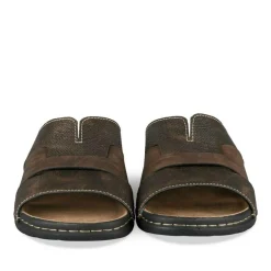 Mules MARRON Homme Motif Uni A Enfiler