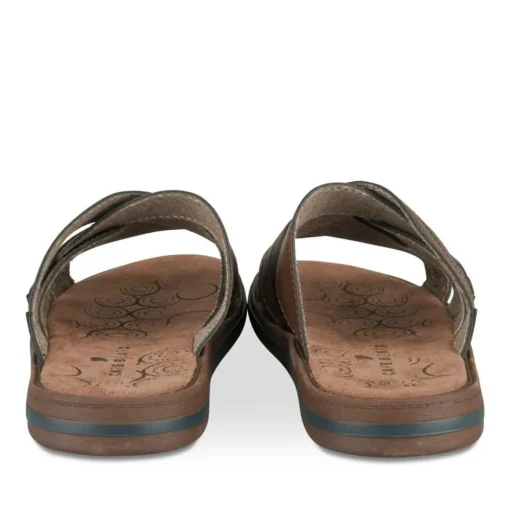 Mules MARRON Homme Motif Uni A Enfiler