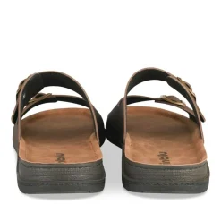 Mules MARRON Homme Motif Uni A Enfiler