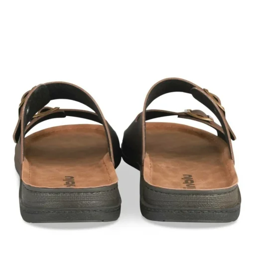 Mules MARRON Homme Motif Uni A Enfiler