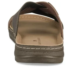 Mules MARRON Homme Motif Uni A Enfiler