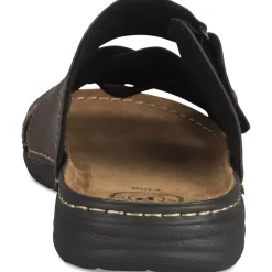 Mules MARRON Homme Motif Uni A Enfiler