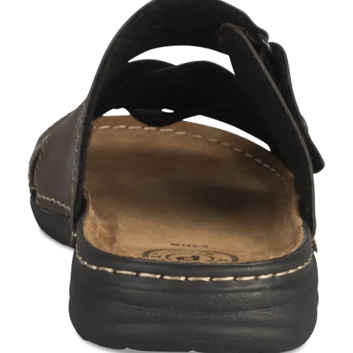Mules MARRON Homme Motif Uni A Enfiler