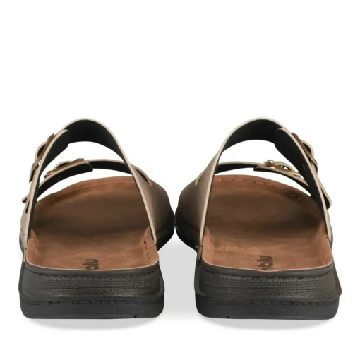 Mules MARRON Homme Motif Uni A Enfiler