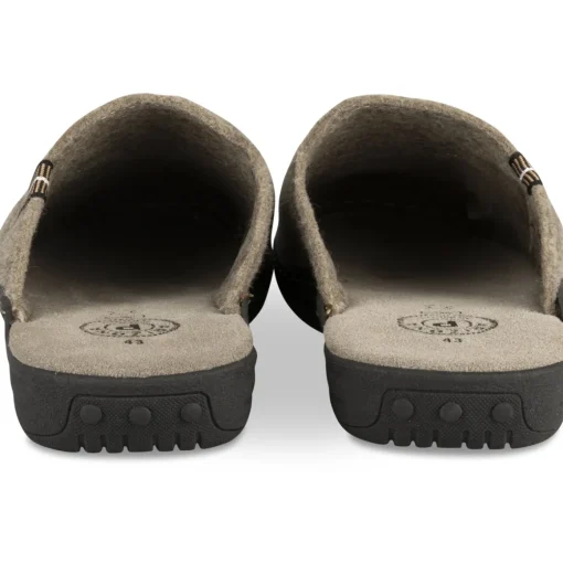 Mules MARRON Homme Motif Uni A Enfiler