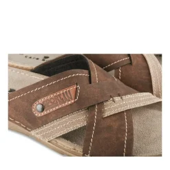 Mules MARRON Homme Motif Uni A Enfiler