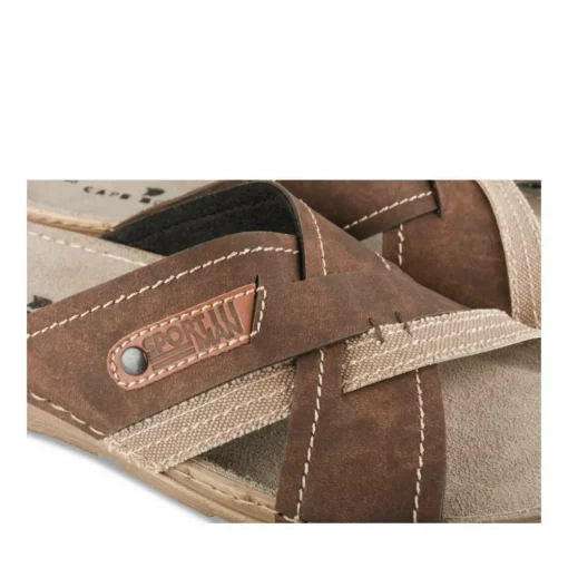 Mules MARRON Homme Motif Uni A Enfiler