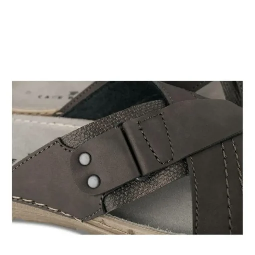 Mules MARRON Homme Motif Uni A Enfiler